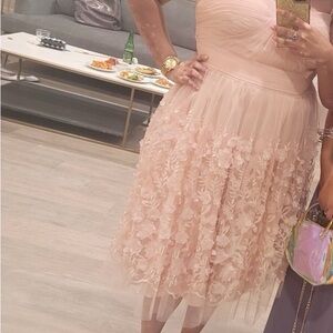 Eliza J Pink Floral Midi Dress